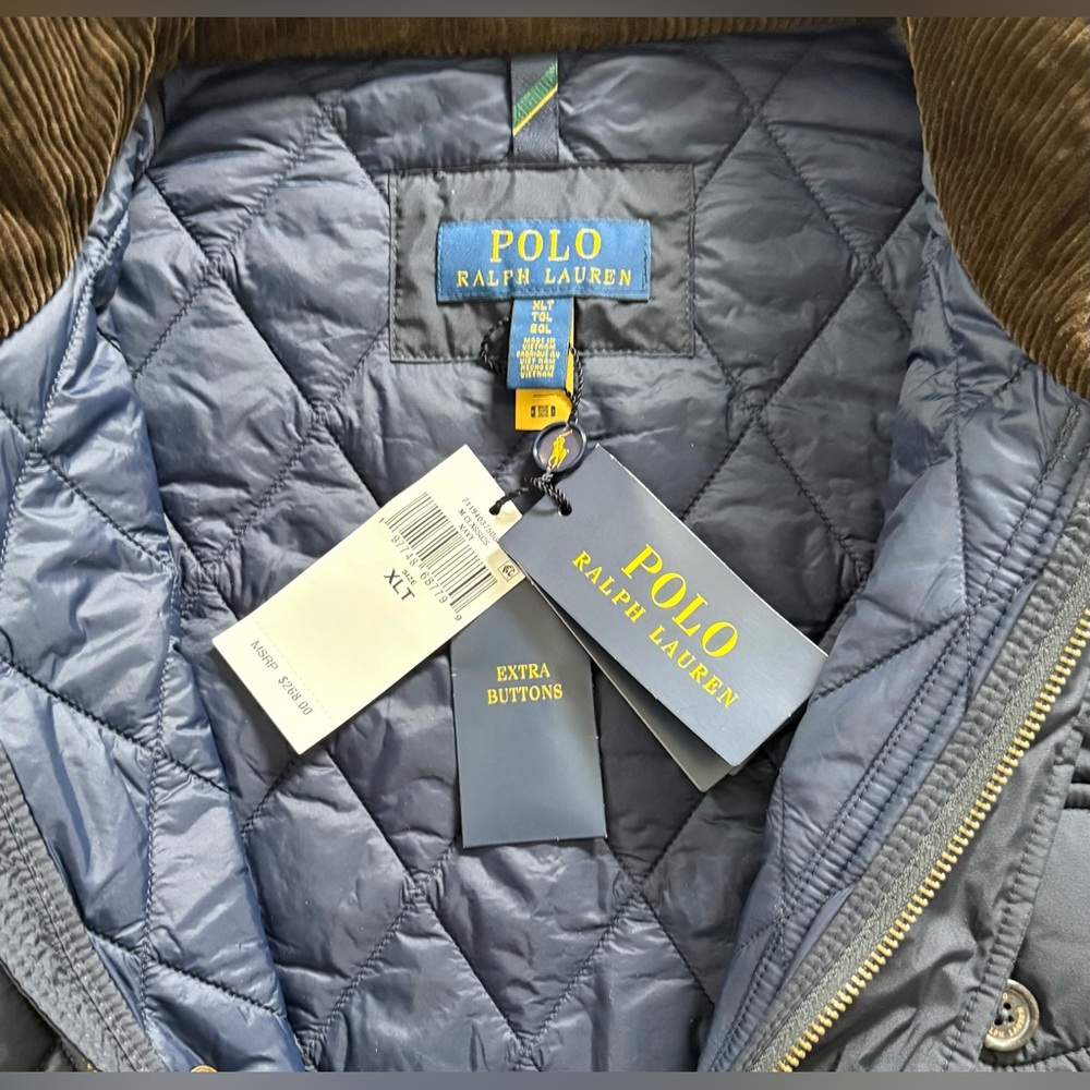 NWT Polo by Ralph Lauren Navy The Beaton Quilted Vest (XLT) - Picture 6 of 11